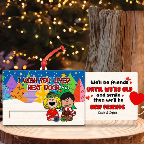 Personalized Christmas Friendship Wooden Slider Ornament Ornament PopCulturePrints