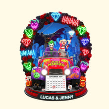 Load image into Gallery viewer, “Celebrate Love and Laughter!” - Personalized Halloween Gifts for Newlywed Couples - Custom Acrylic Plaque Shaped Plaques PopCulturePrints
