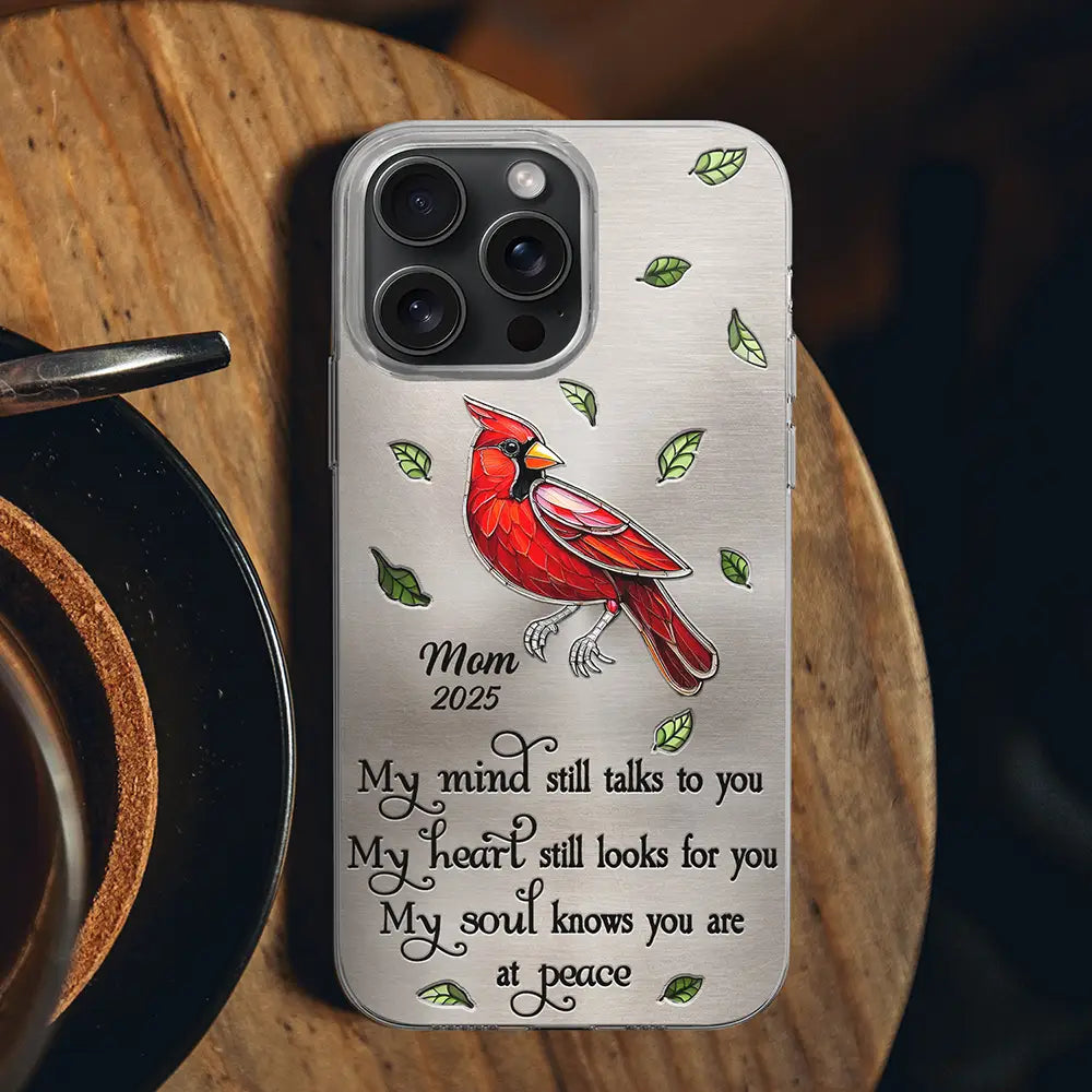 My Mind Still Talks To You - Personalized Metal Effect Printed Phone Case Clear Phone Case PopCulturePrints