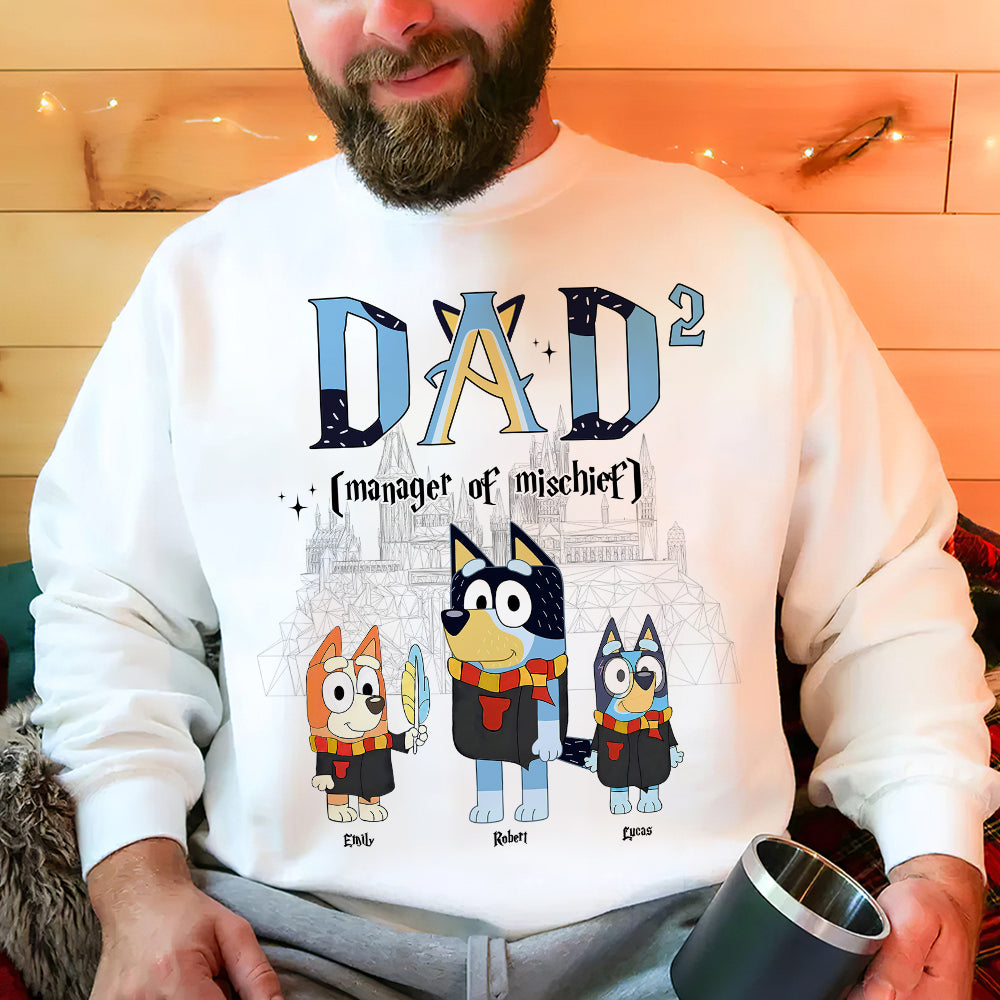 Personalized Family Wizard Shirt - Dad² 'Manager of Mischief'