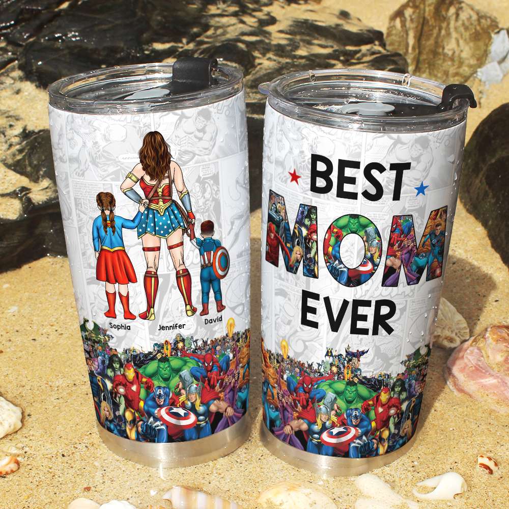 Personalized Superhero-Themed Tumbler For Mom