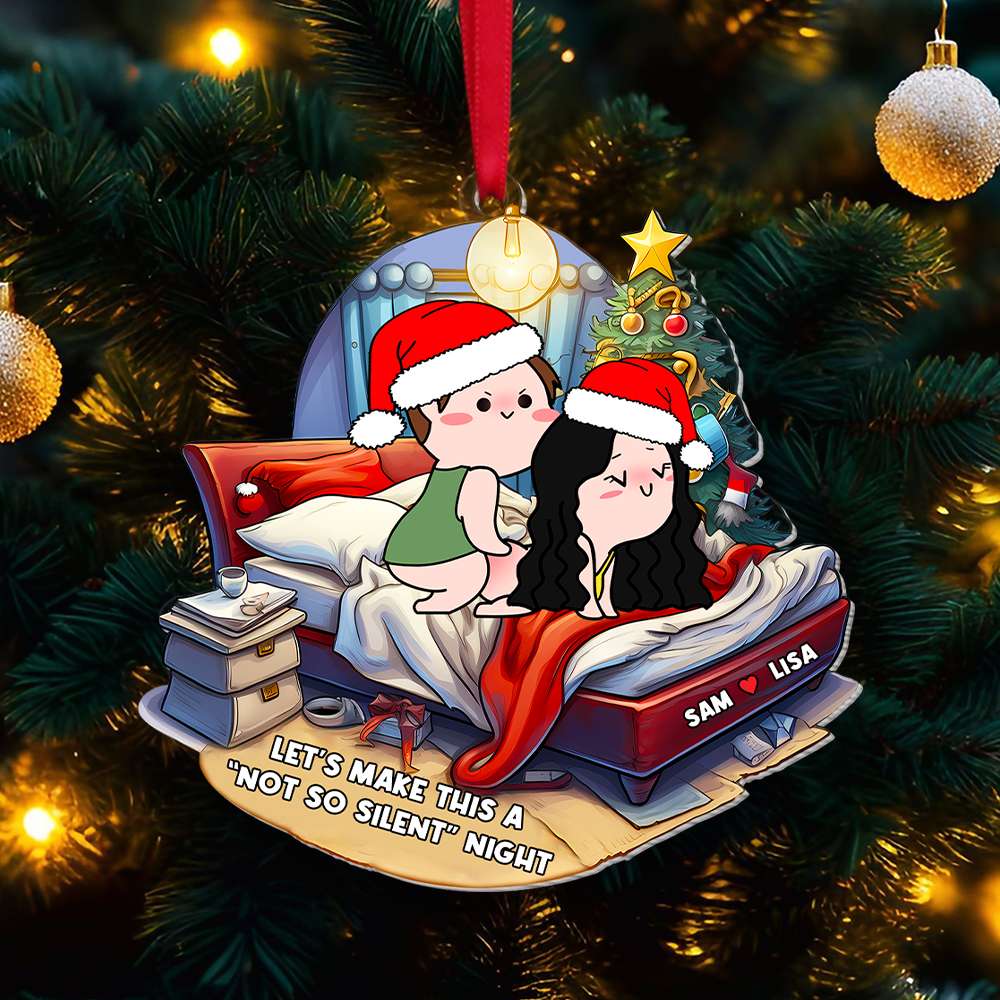 Personalized Naughty Christmas Ornament for Couples | Fun Festive Decor | Valentine's Day Gifts Ornament PopCulturePrints