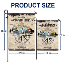 Load image into Gallery viewer, Family Adventures Camping - Personalized Flag Flag PopCulturePrints
