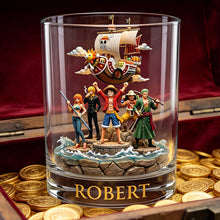Load image into Gallery viewer, Adventure Awaits: Personalized Adventure Crew Round Glass Gift Glass PopCulturePrints
