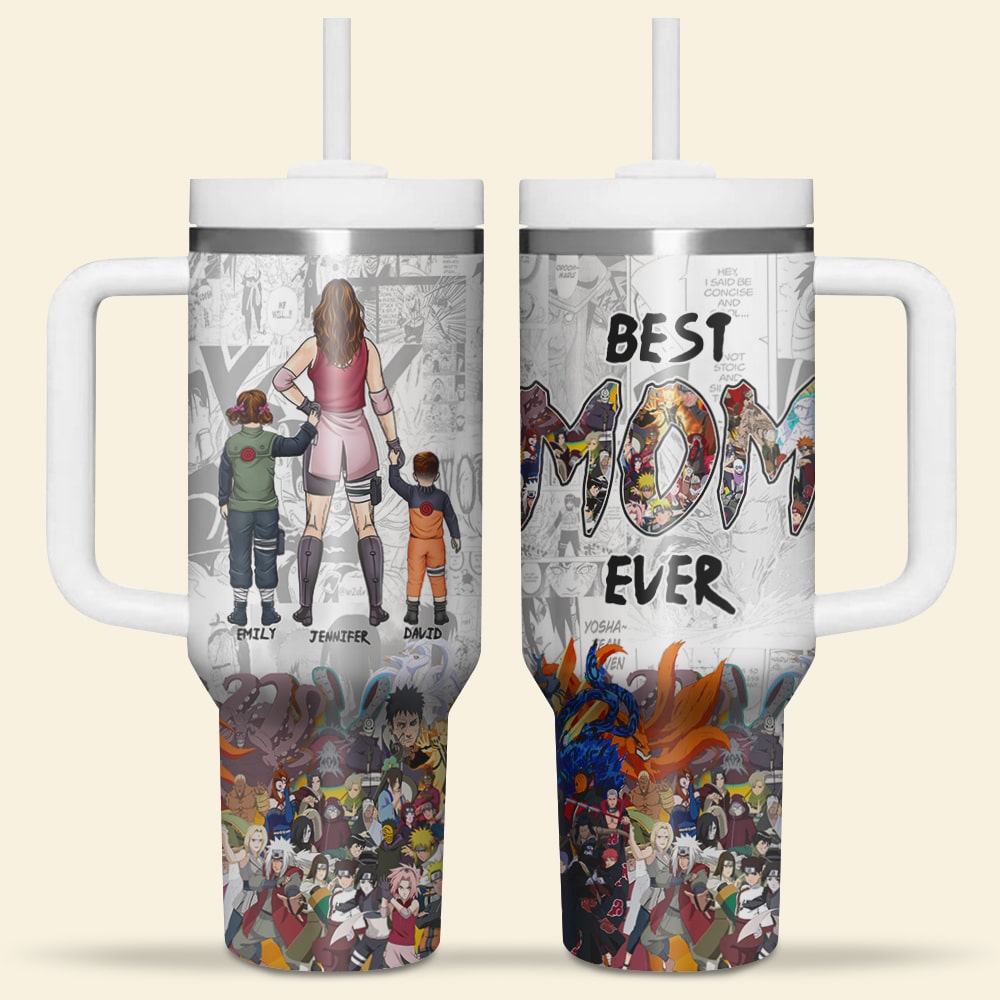 Personalized Best Mom Ever Anime Tumbler - Custom Mother's Day Gift Tumbler Cup PopCulturePrints