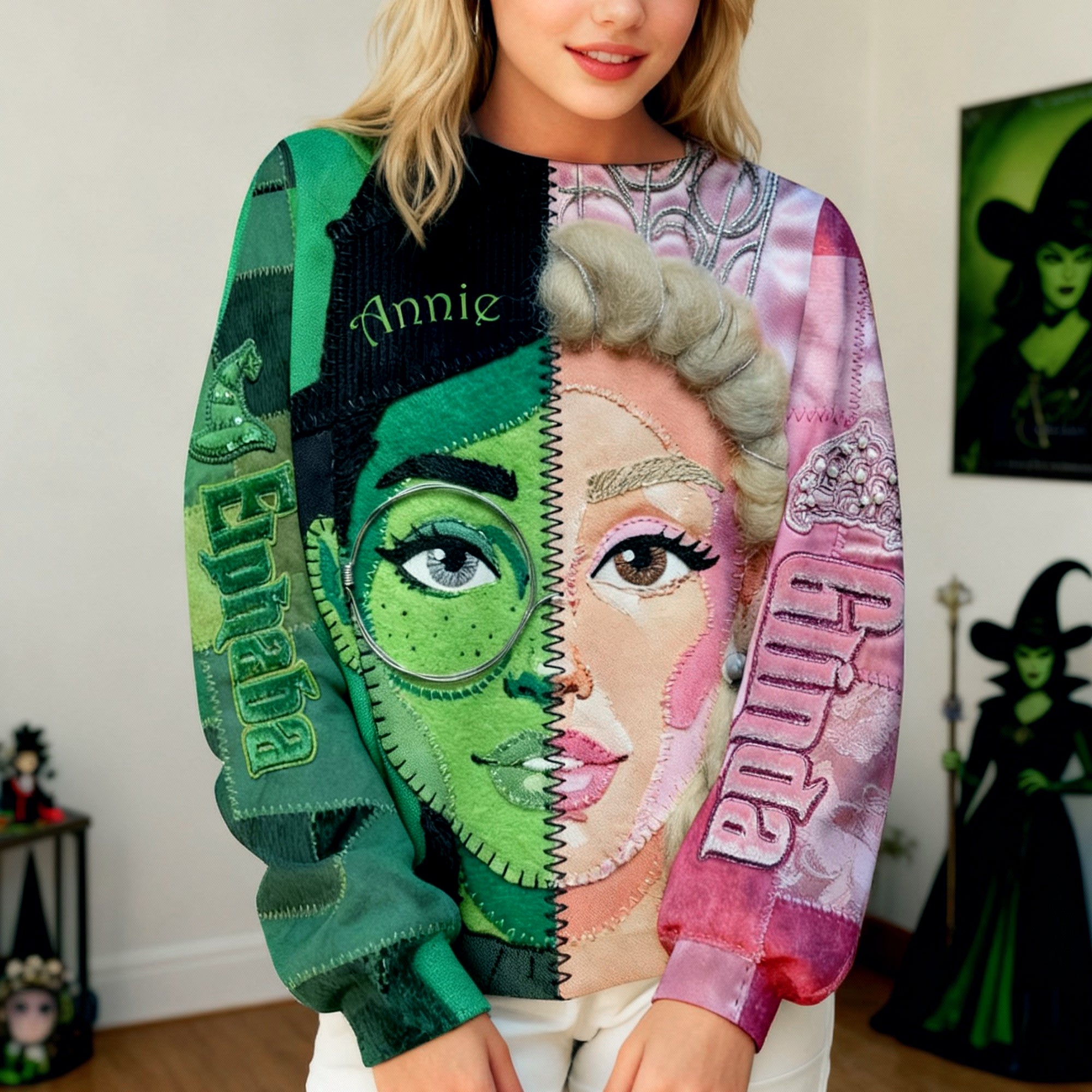 "Embrace the Duality of Magic" - Personalized Patchwork Shirt for Witch Lovers AOP Products PopCulturePrints