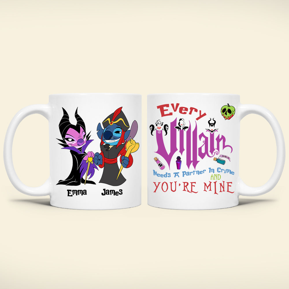 Personalized Villain Couple Mug Set - Custom Name Coffee Mugs for Valentine's Day Gifts Coffee Mug PopCulturePrints