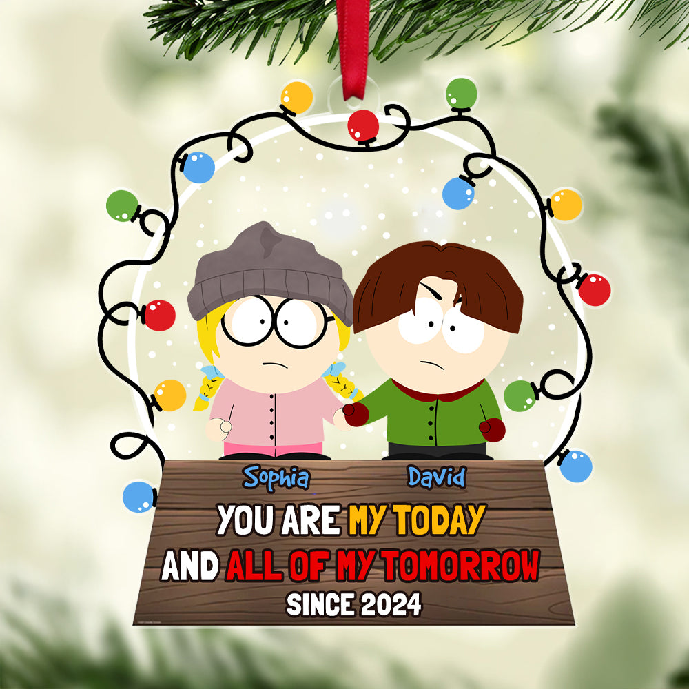 Personalized Couple Christmas Ornament - Custom Cartoon Characters