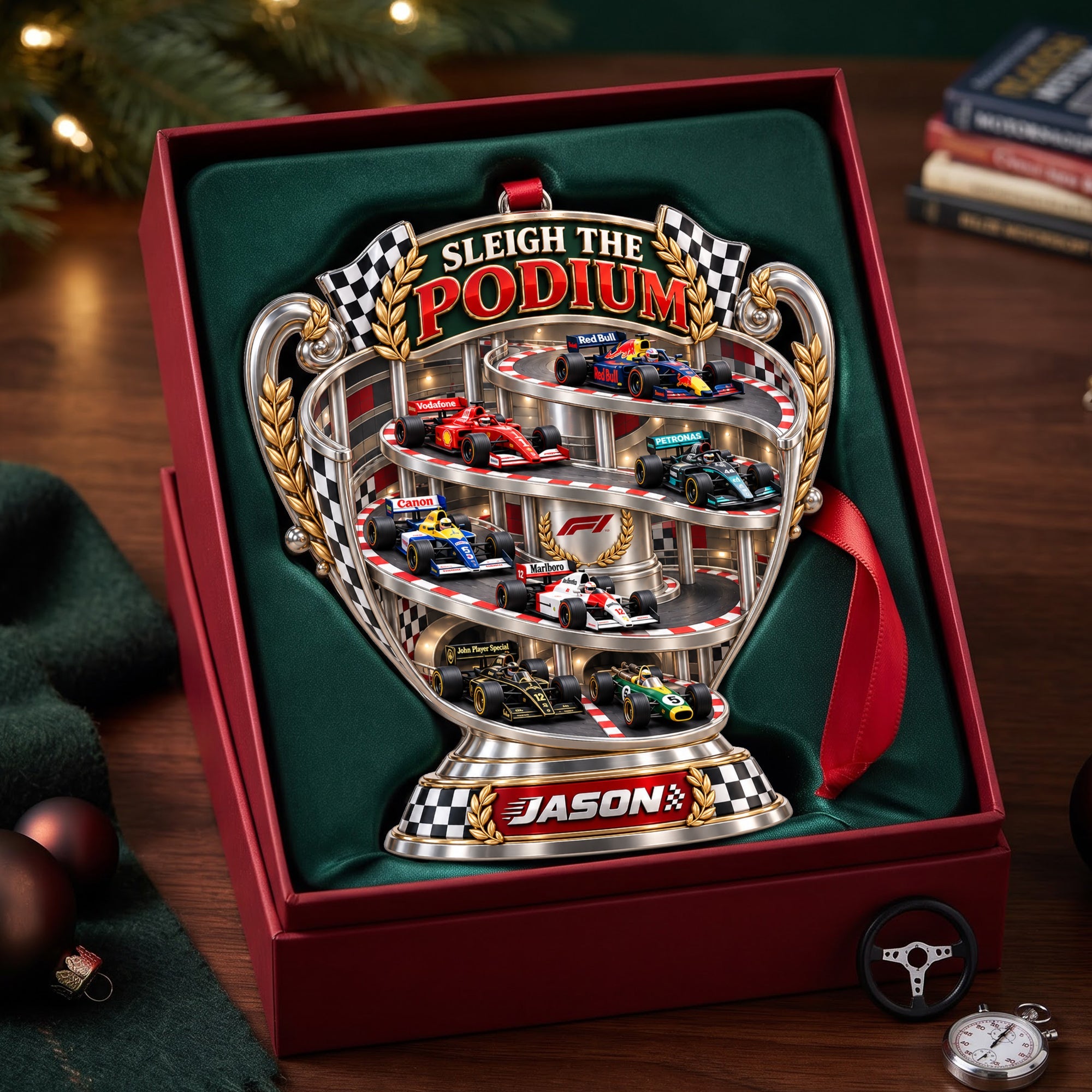 Sleigh The Podium Ornament - Personalized Christmas Gifts for Racing Fans