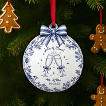 Load image into Gallery viewer, Love Sparkles: Personalize Your Happily Engaged Couple Ornament - Unique Christmas Gift for Couples Ornament PopCulturePrints

