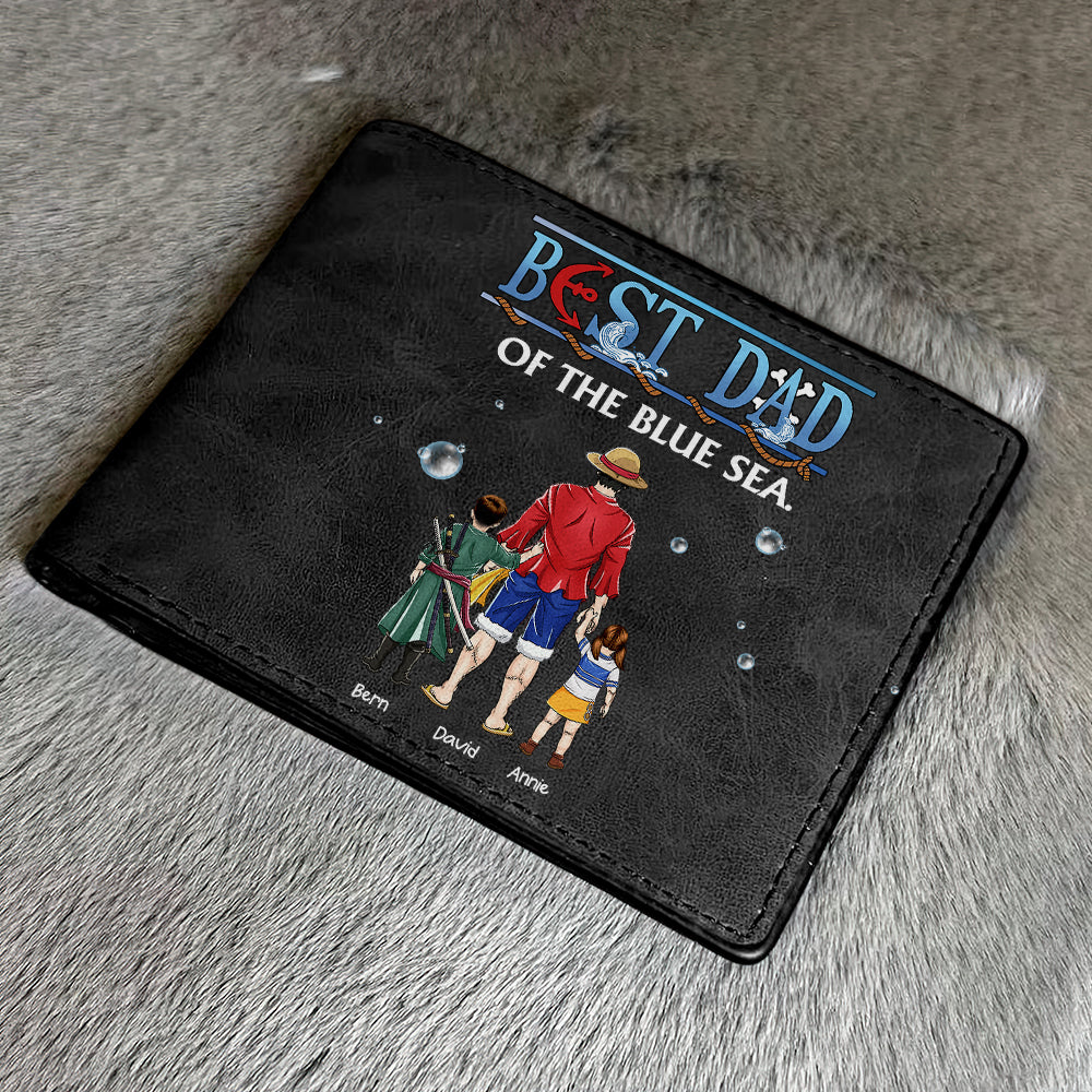 Best Dad of the Blue Sea Personalized PU Leather Wallet Leather Wallet PopCulturePrints