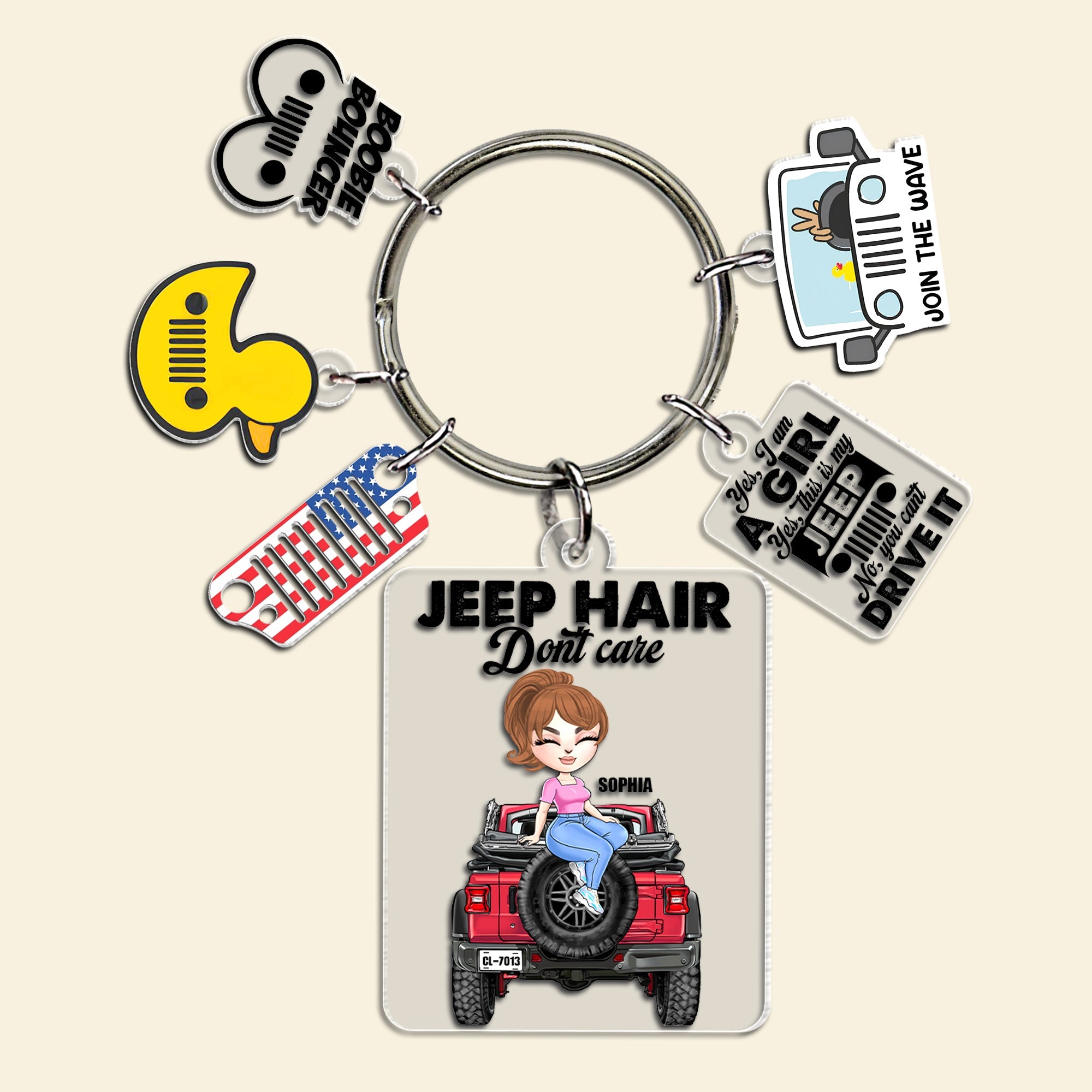 Personalized Jeep Lover Keychain Set - Fun and Stylish Designs