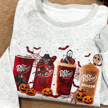 Load image into Gallery viewer, Halloween Horror Film Characters Dr. Pepper Shirt
