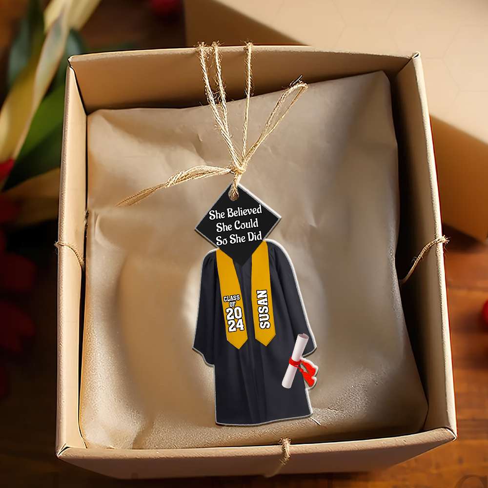 Personalized Graduation Ornament - Class of 2024 Keepsake Ornament PopCulturePrints