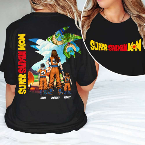 Empower Your Super Mom - Personalized Super Saiyan Mom Shirt - Gift for Moms and Grandmas Shirts PopCulturePrints