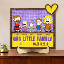 Load image into Gallery viewer, Personalized Family Cartoon Wood Sign - Custom Names &amp; Year
