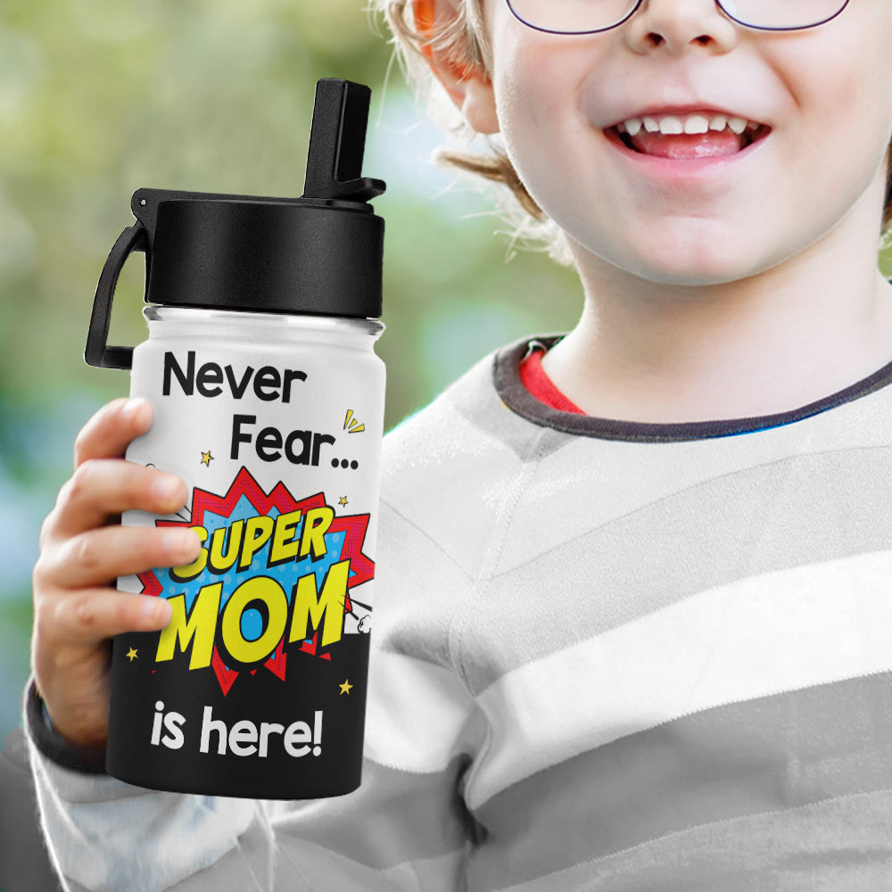 Custom Superhero Mom & Child Kid Tumbler - 12oz Kid Tumbler PopCulturePrints
