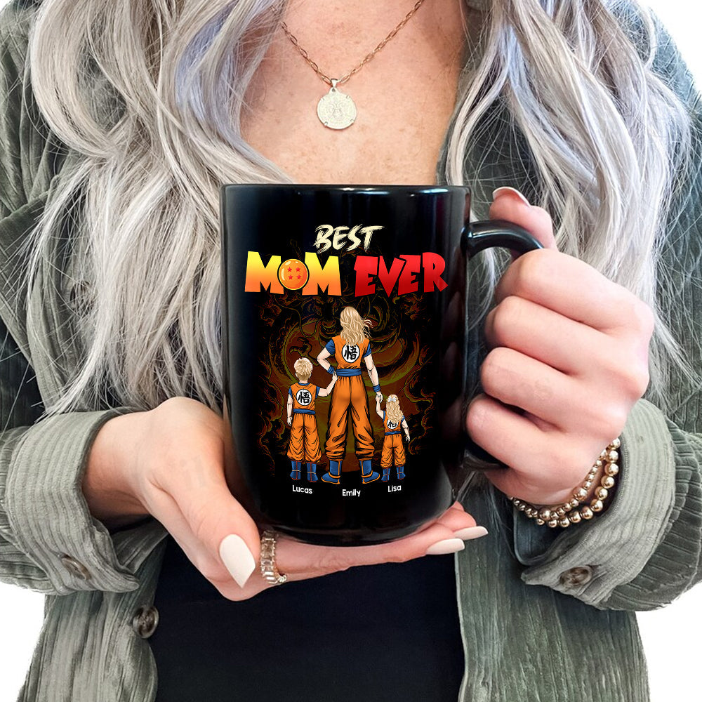 Custom Anime-Themed Best Mom Ever Coffee Mug - Personalized Gift for Mother's Day