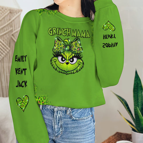 Custom Grinch Mama Christmas 3D Sweatshirt AOP Products PopCulturePrints