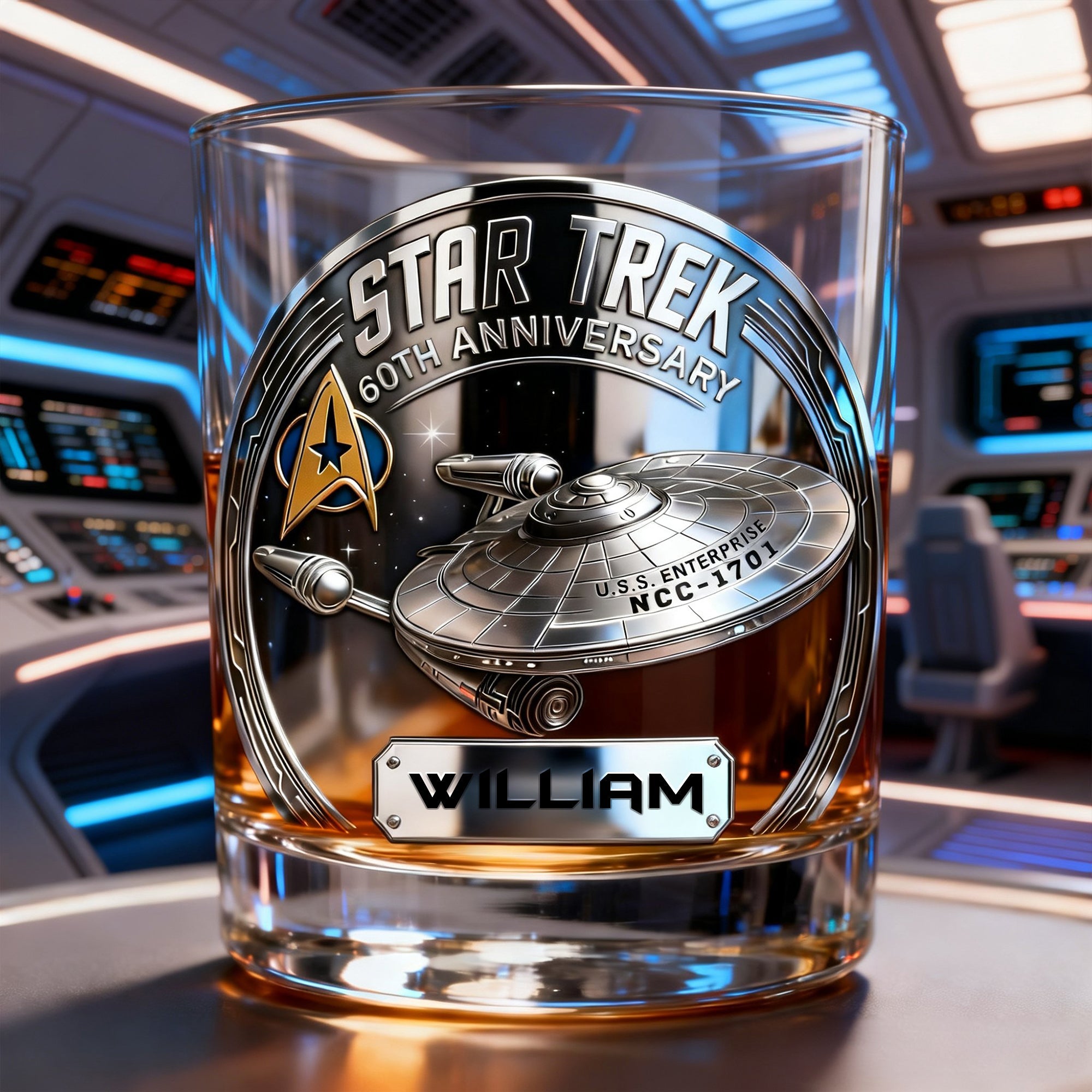 “Boldly Go Where No One Has Gone Before” - Sci-Fi Universe Round Glass - Personalized Gift for Fantasy Lovers