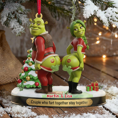 Couple Who Fart Together Stay Together - Funny Personalized Ornament for Laughing Couples Ornament PopCulturePrints