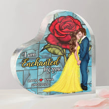 Load image into Gallery viewer, Personalized Enchanted Love Heart Plaque for Couples Shaped Plaques PopCulturePrints
