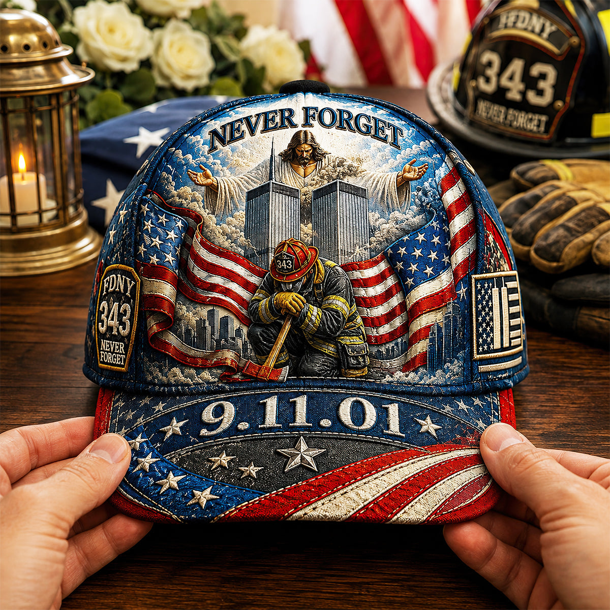 Never Forget: God Blessed Our Fallen Firefighters Memorial Classic Cap - Personalized Gift for Firefighters, Heroes, and Loved Ones