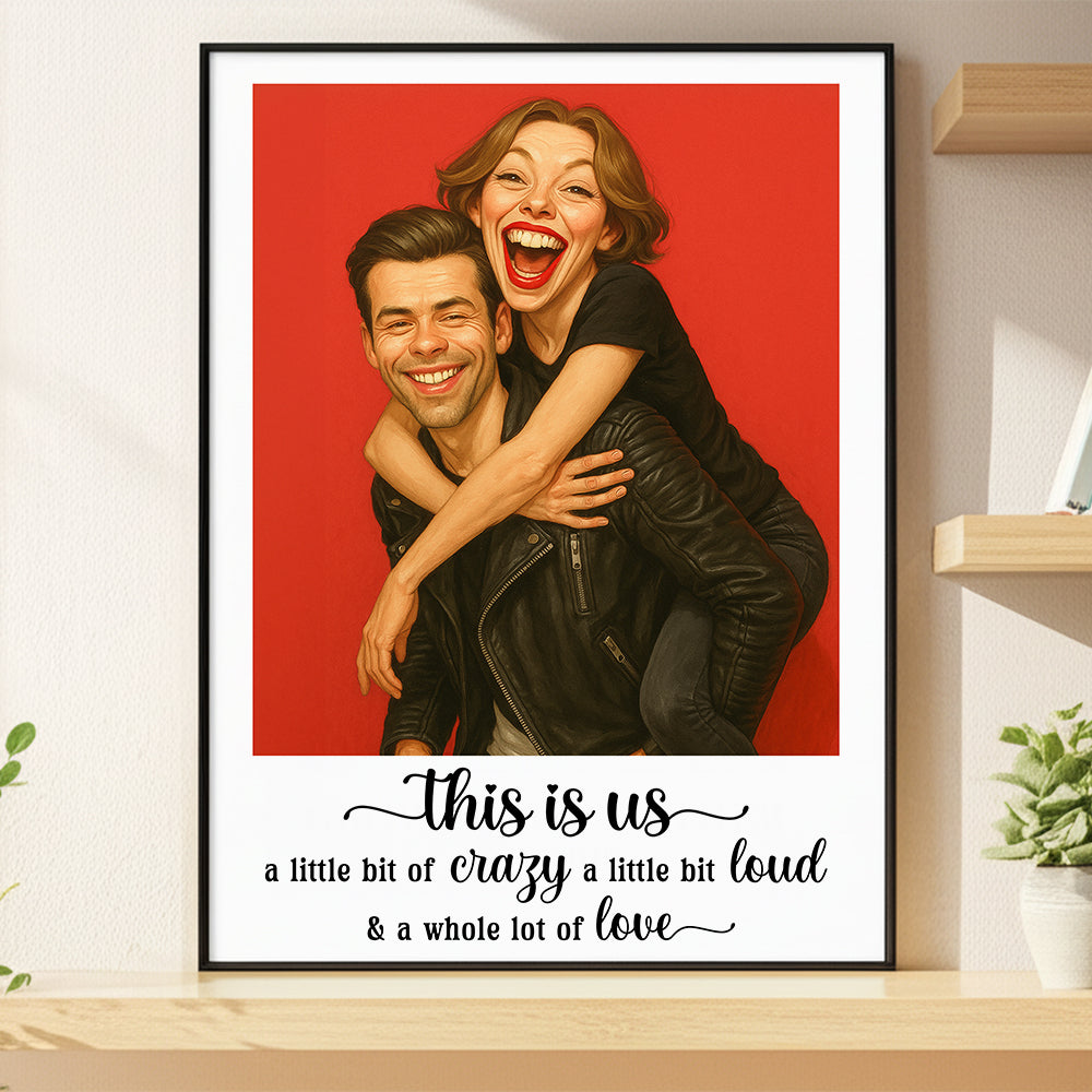 This Is Us - Customizable Couples Caricature Canvas Print Poster & Canvas PopCulturePrints