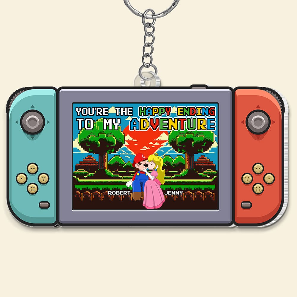 Personalized Happy Ending Keychain for Couples Keychains PopCulturePrints