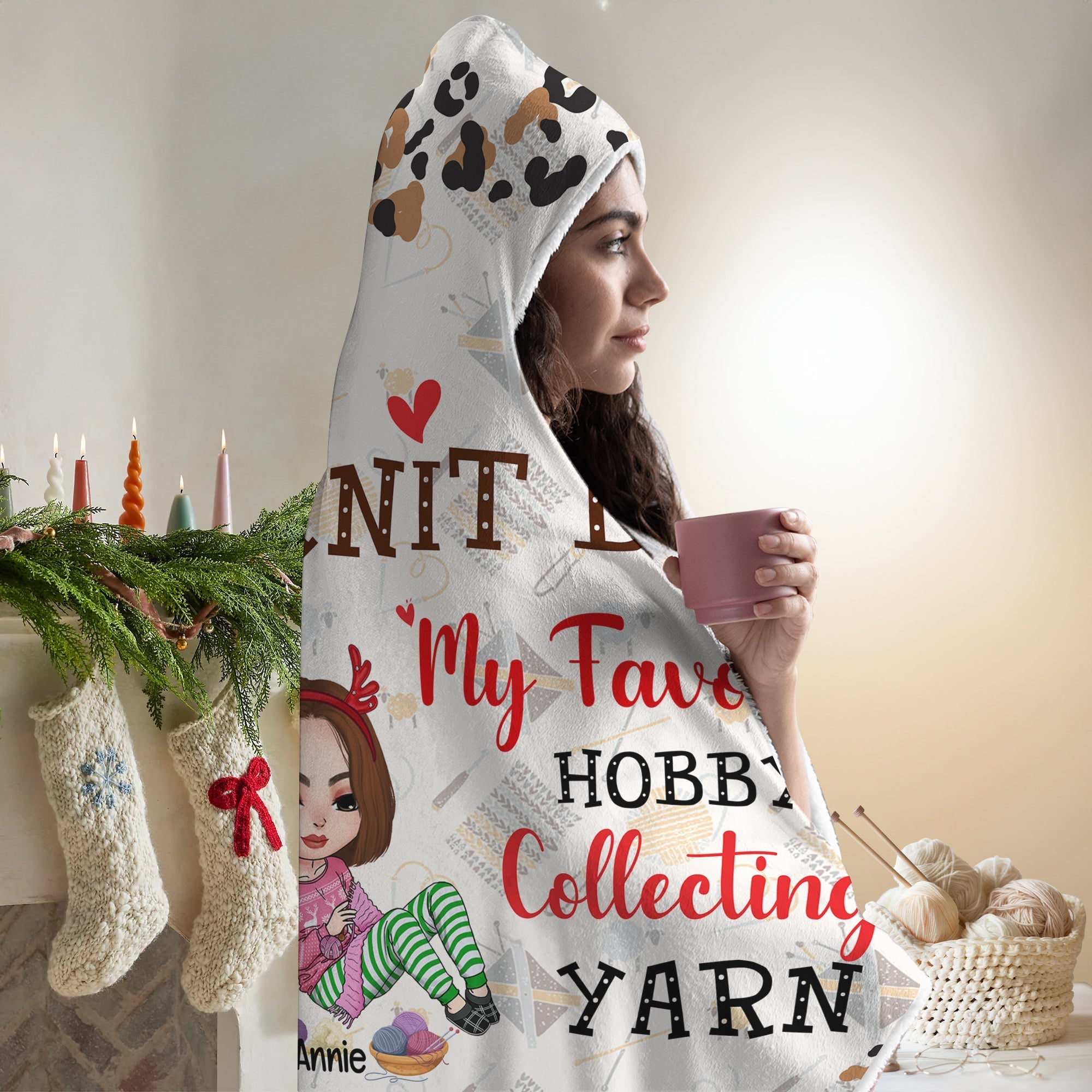 Custom Knitting Lover Hoodie Blanket Blanket PopCulturePrints