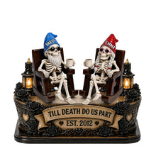 Load image into Gallery viewer, "Till Death Do Us Part" - Couple Gnome Skeleton Acrylic Plaque - Personalized Gift for Couples &amp; Loved Ones Shaped Plaques PopCulturePrints
