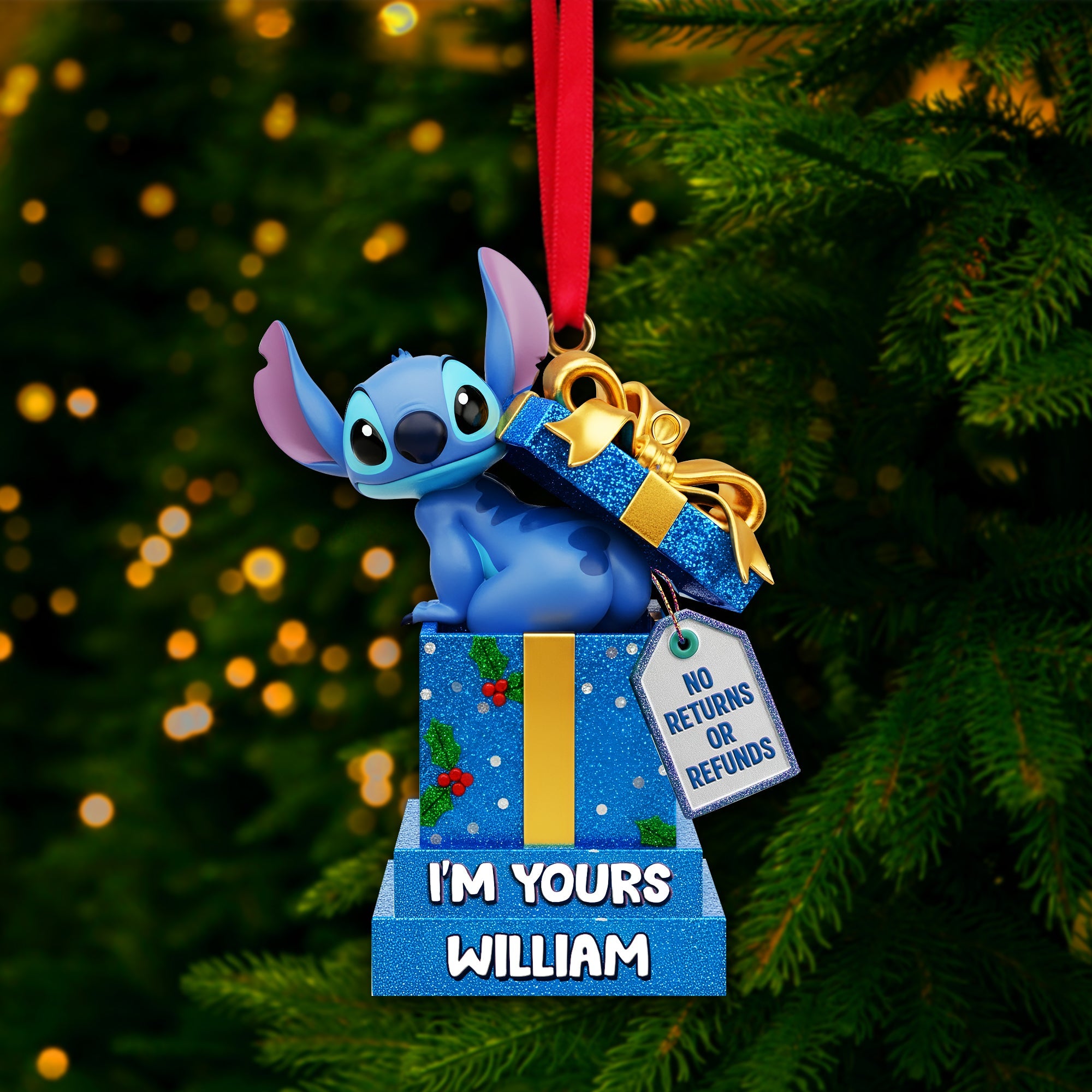 Funny Alien Couple Ornament - Personalized Christmas Gift For Couples Ornament PopCulturePrints