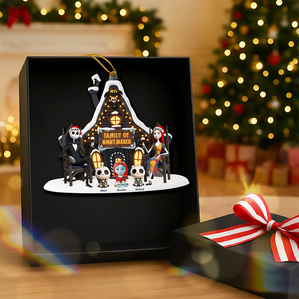 “Bring Joy to Your Spooky Family Holiday!” - Spooky Family Christmas Ornament - Personalized Gift for Families Ornament PopCulturePrints