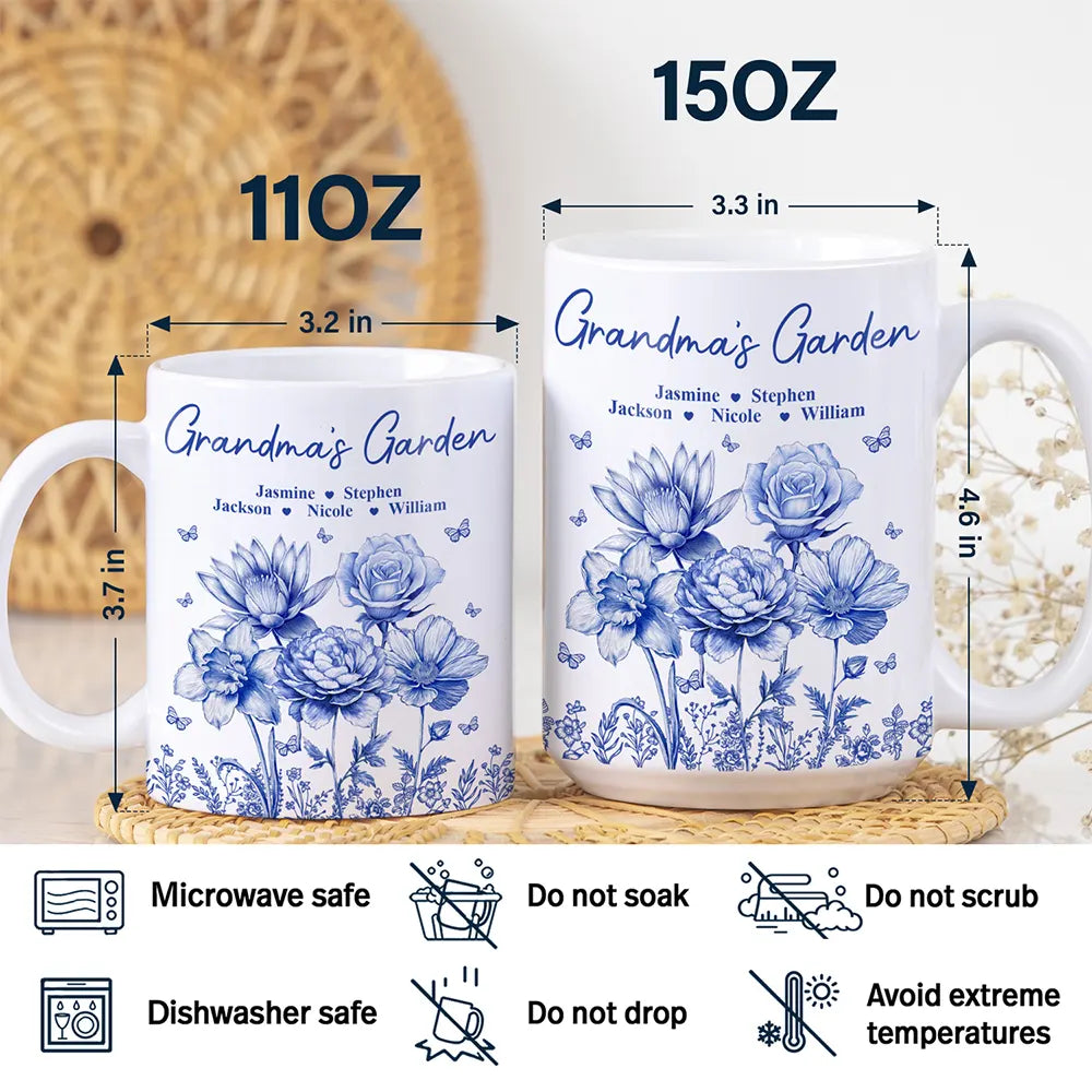“Grandma's Garden: A Personalized Touch” - Custom Edge-to-Edge Mug for Grandma Mug PopCulturePrints