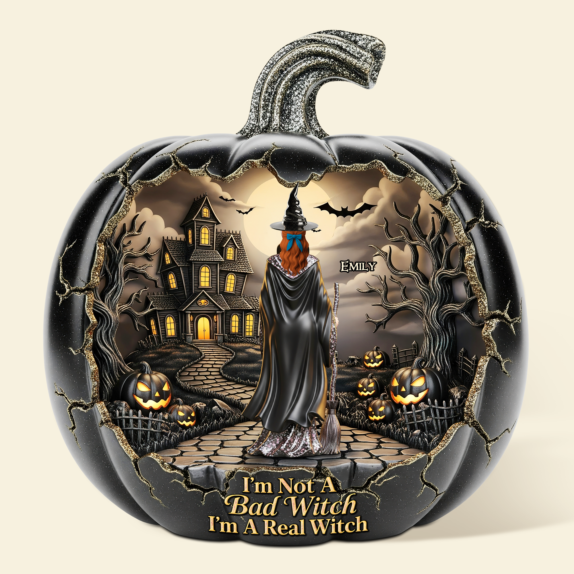 "I’m Not A Bad Witch, I’m A Real Witch" - Personalized Witch Plaque - Unique Gift for Magic Lovers Shaped Plaques PopCulturePrints