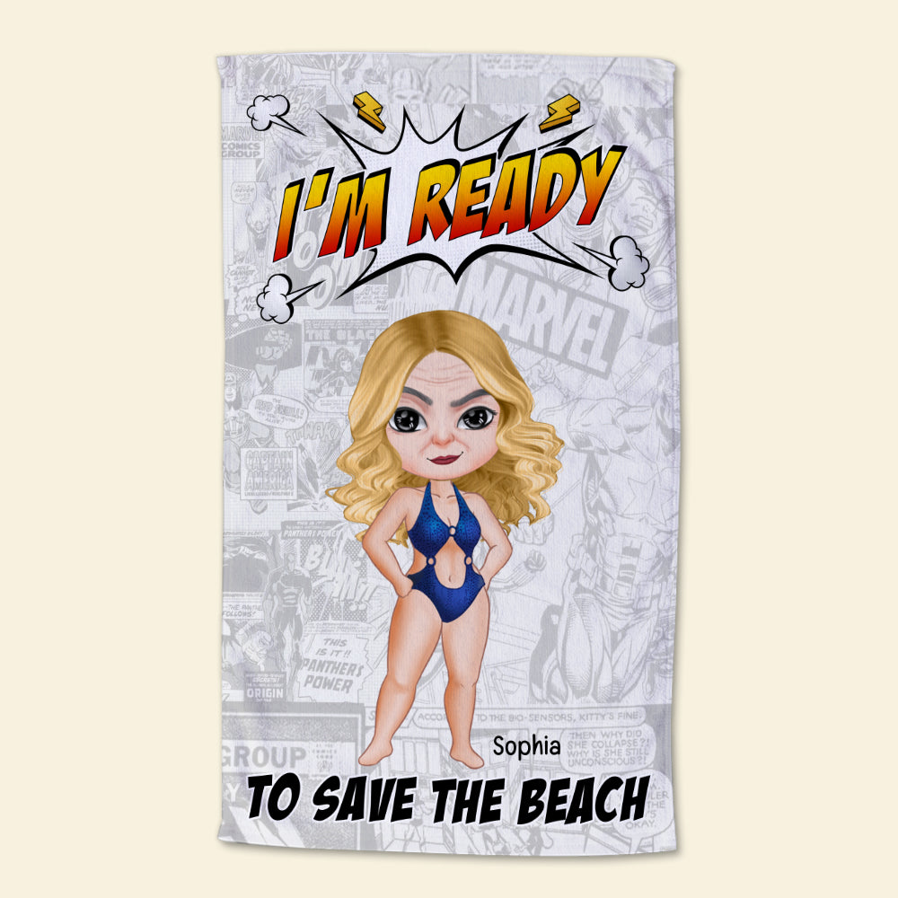 Custom Cartoon Beach Towel - Personalized Beach Hero Gift Beach Towel PopCulturePrints