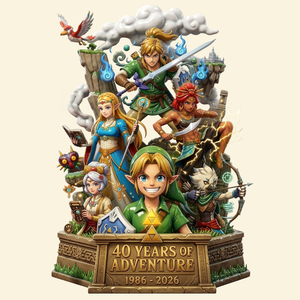 "Celebrate 40 Years of Adventure!" – Personalized 40 Years of Adventure & Courage Shaped Plaque – Custom Gift for Fans and Gamers Shaped Plaques PopCulturePrints