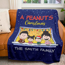 Load image into Gallery viewer, Custom Family Cartoon Christmas Blanket - Peanuts Style
