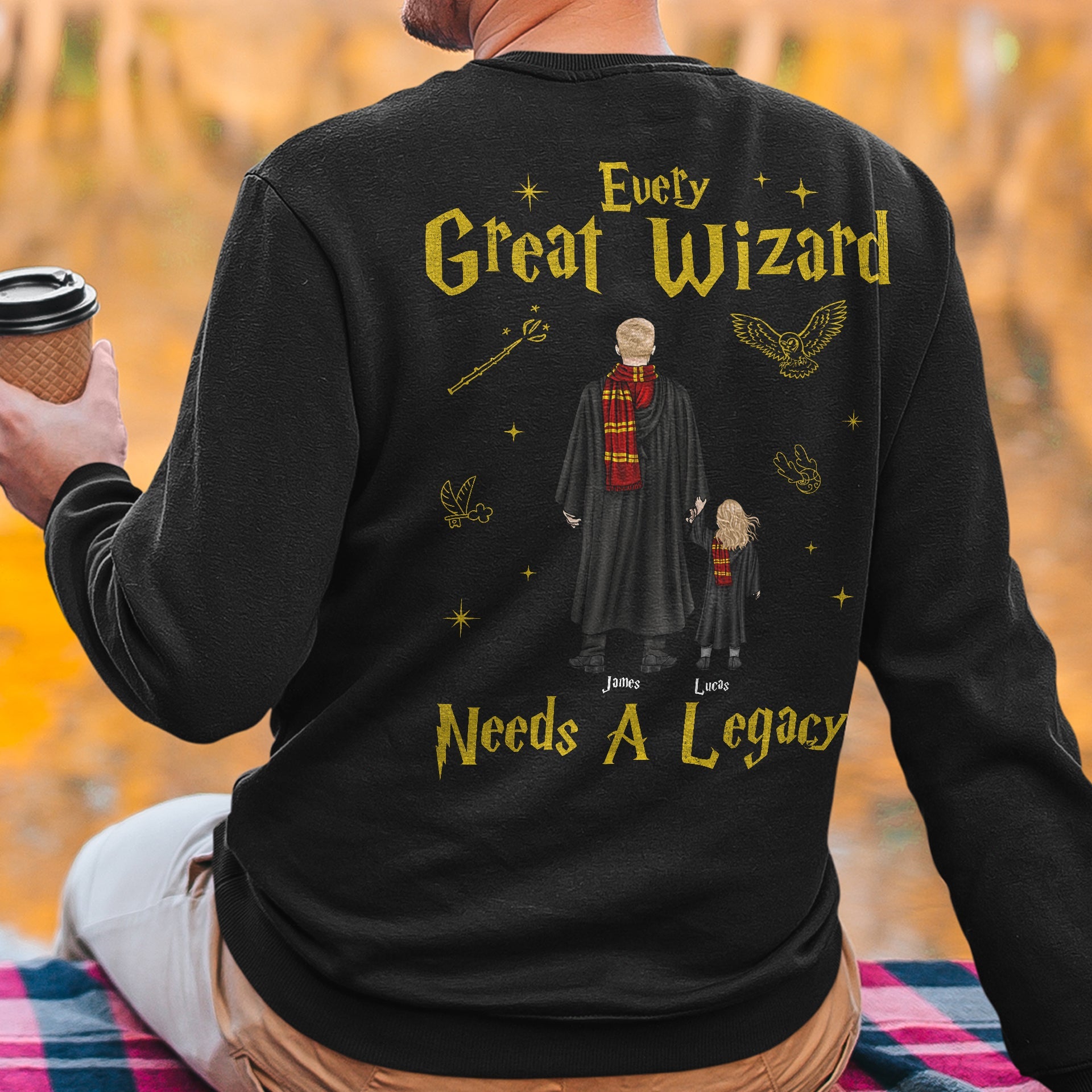 Custom Wizard Legacy T-shirt - Personalized Father and Child Magical Gift