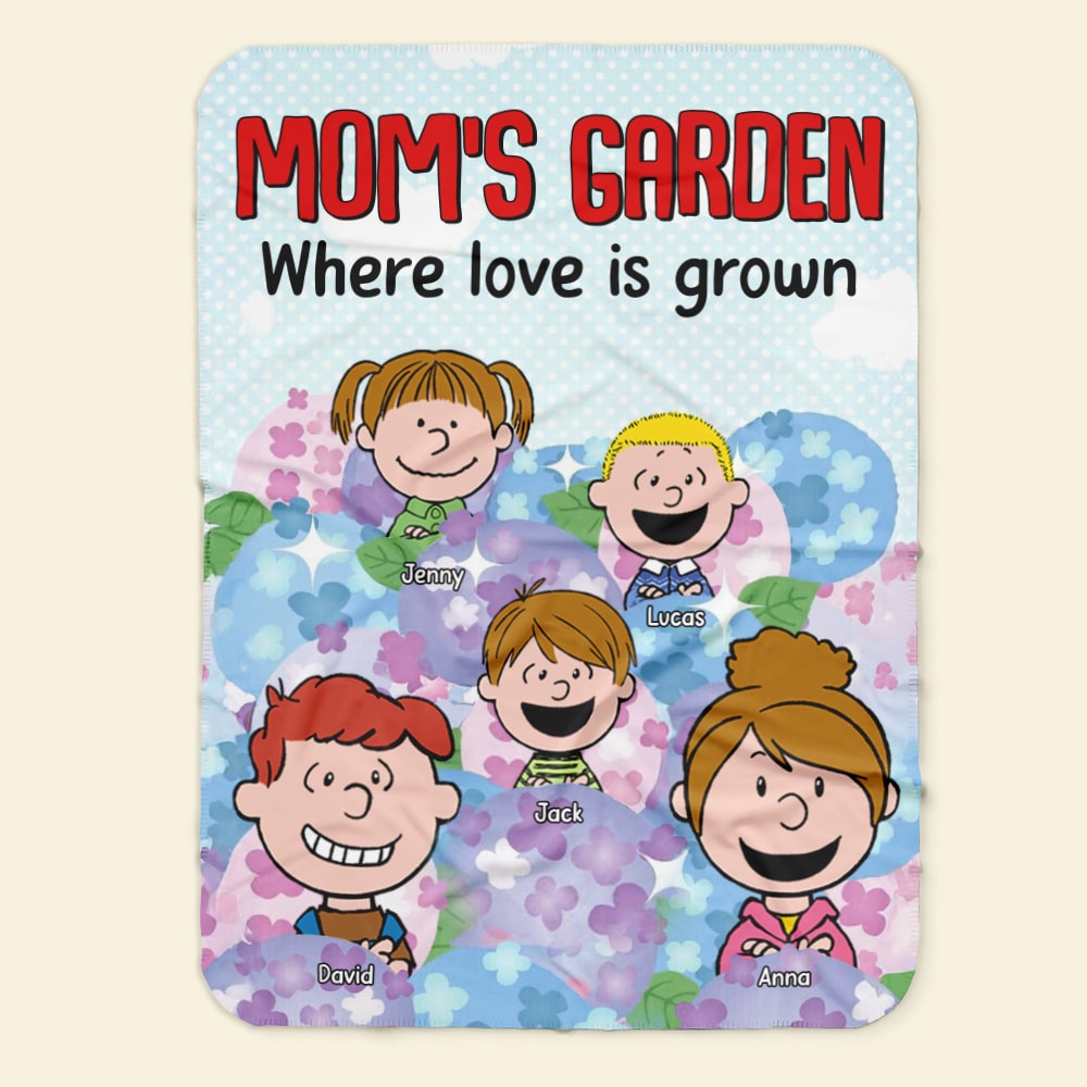 Personalized Mom Blanket - Mom's Garden Where Love Is Grown Blanket PopCulturePrints