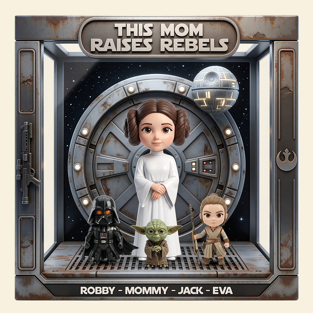 This Mom Raises Rebels - Personalized Acrylic Plaque | Unique Gift for Mom, Grandma & Star Wars Fans Shaped Plaques PopCulturePrints