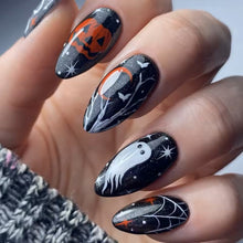 Load image into Gallery viewer, “Get Ready for Spooky Vibes!” - Cute Halloween Nails - 24Pcs Personalized Nail Set PopCulturePrints
