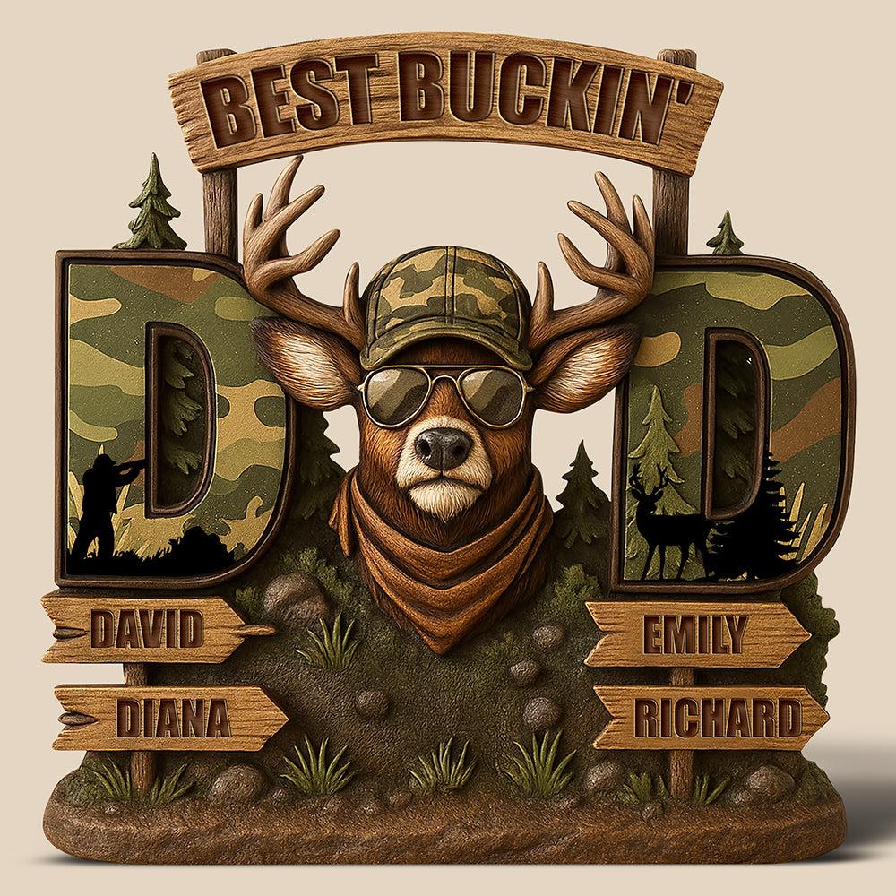 Best Buckin' Dad Acrylic Plaque - Personalized Gift for Dads, Grandpas & More! Shaped Plaques PopCulturePrints