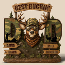 Load image into Gallery viewer, Best Buckin&#39; Dad Acrylic Plaque - Personalized Gift for Dads, Grandpas &amp; More! Shaped Plaques PopCulturePrints
