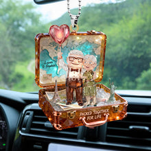 Load image into Gallery viewer, Packed Together for Life - Personalized Traveling Couple Car Hanging Ornament - A Unique Gift for Adventurous Couples Ornament PopCulturePrints
