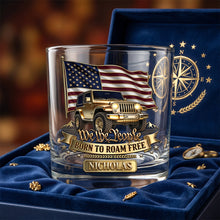 Load image into Gallery viewer, “Born To Roam Free” - Custom Drinking Glass for Off-road Lovers - Personalized Gift for Adventure Seekers
