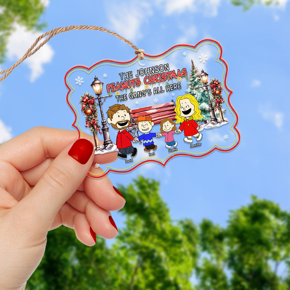 Personalized Christmas Family Acrylic Ornament - Peanuts Theme