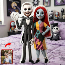 Load image into Gallery viewer, Embrace Your Spookiness with the Spooky Couple Custom Photo Pillow Pillow PopCulturePrints
