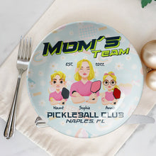 Load image into Gallery viewer, “Celebrate Mom&#39;s Pickleball Passion!” - Personalized Ceramic Round Plate - Gift for Pickleball Moms and Grandmas Ceramic Round Plate PopCulturePrints
