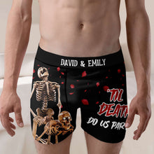 Load image into Gallery viewer, Let's Bone - Personalized Couple Boxer Shorts Boxer Briefs PopCulturePrints
